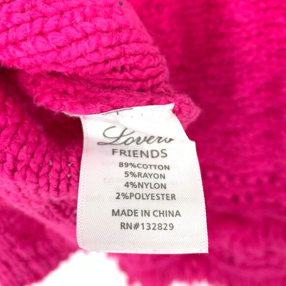 Lovers + Friends Sweater Women's XS Pink Frill Sleeve Crewneck Drop Shoulder - Picture 7 of 7